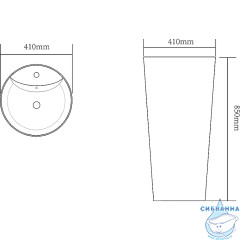 Раковина напольная 41 см SantiLine SL-4007BM