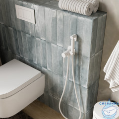 Встраиваемый смеситель с гигиеническим душем Wasserkraft A70538 (белый)