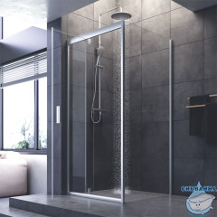 Душевое ограждение AM.PM Gem W90G-404-090MT 90x90 профиль хром, стекло прозрачное (без поддона)