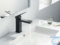 Смеситель для раковины Timo Briana 7161 (без донного клапана) (черный матовый)