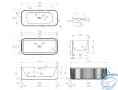 Акриловая ванна Abber 170х75 AB9411-1.7