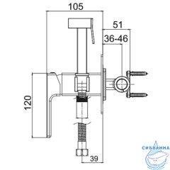 Встраиваемый смеситель с гигиеническим душем Gappo G7217-9 (оружейная сталь)