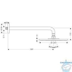 Верхний душ Hansgrohe Raindance S 27474000 (хром)