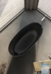 Ванна из полиэфирной смолы ABBER Kristall 165х78 AT9701Onyx черная