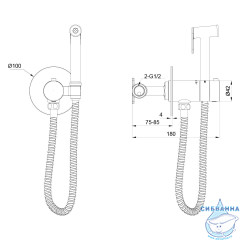 Встраиваемый смеситель с гигиеническим душем Oliveeka Y-Line OL-829909-BN (никель)
