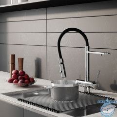 Смеситель для кухни с фильтром и гибким изливом, хром, Ace, IDDIS, ACESBFFi05