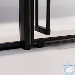 Душевое ограждение Veconi Прато 140x80 профиль черный, стекло прозрачное PR3/R-SP-14080-01-B-C4 (без поддона)