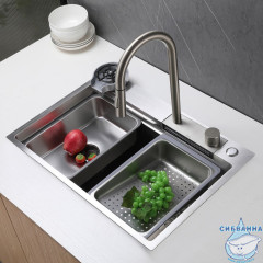 Кухонная мойка ABBER Wasser Kreis 68 см AF2194SP сатин