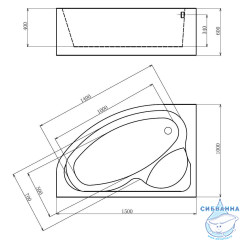 Акриовая ванна Gemy G9009 B L 150х100 с гидромассажем