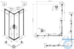 Душевое ограждение Vincea Ultima 80x100 профиль вороненая сталь, стекло прозрачное VSS-7UL8010CLGM