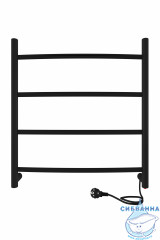 Полотенцесушитель электрический Indigo Arc П4 50х50 черный муар (с возможностью скрытого подключения, подключение R/L)
