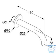Излив для ванны Kludi Bozz 38505N0 (брашированное золото)