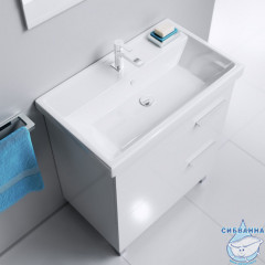 Тумба напольная Aqwella Classic Бриг 75 с раковиной Оскар 75 белый глянец