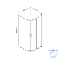 Душевое ограждение Vincea Garda 80x80 профиль хром, стекло шиншилла VSQ-1G800CH
