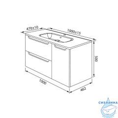 Тумба с умывальником, подвесная, 100 см, белая, Edifice, IDDIS, EDI10W1i95K
