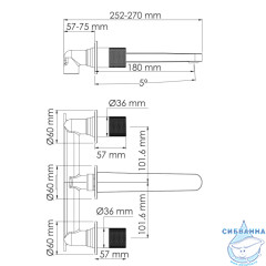 Встраиваемый смеситель для раковины Wasserkraft Paar 8845 (розовое золото)