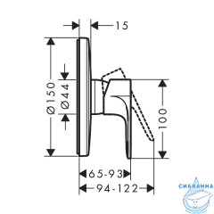 Смеситель для душа встраиваемый Hansgrohe Rebris E 72668670 (черный матовый)