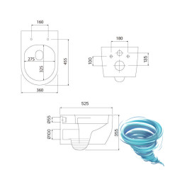 Унитаз подвесной безободковый со смывом торнадо Iddis Aiger AIGRDSEi25 с сиденьем Soft Close (микролифт)