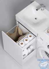 Тумба напольная Aqwella Forma 54 L белый с раковиной Фостер 115