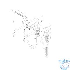 Смеситель для ванны на борт AM.PM  Inspire V2.0 F50A01300 с аксессуарами (сатин)