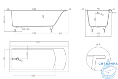 Ванна из искусственного камня Salini Cascata 180x80 (материал Sapirit, белый глянцевый)