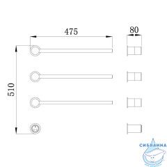 Полотенцесушитель электрический Raglo R350 48х51 (с возможностью скрытого подключения) (сатин золотой)