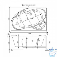 Акриловая ванна Aquanet Capri 160x100 L с каркасом