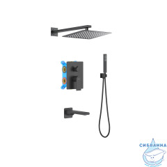 Душевая система Aquatek Лира 250 AQ1473MB (черный матовый)
