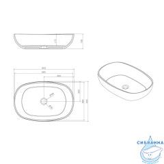 Раковина на столешницу 60 см ABBER Kristall AT2805Onyx