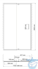  Дверь в нишу Wasserkraft Berkel 120 см профиль хром, стекло прозрачное 48P05