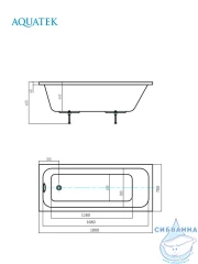 Акриловая ванна Aquatek Мия 180х70 с каркасом