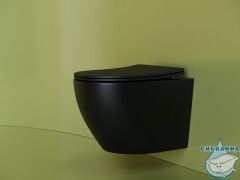 Унитаз подвесной безободковый Ceramicanova Uno Rimless CN11001MB с сиденьем быстросъемным Soft Close (микролифт)