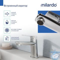 Cмеситель для умывальника, хром глянцевый, Maks, Milardo, MAKSB00M01