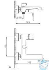 Смеситель для ванны Gappo G3250  с аксессуарами (черный матовый)