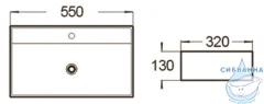 Раковина на столешницу 55 см SantiLine SL-1098