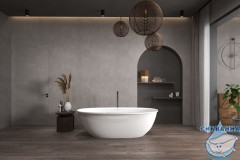 Ванна из искусственного камня ABBER Stein 170x85 AS9631 белая матовая