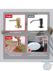 Дозатор для жидкого мыла Raglo R720.01.03 сатин золотой