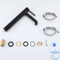 Смеситель для раковины Gappo G1006-26 (без донного клапана) (черный матовый)