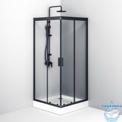 Душевое ограждение Am.Pm Gem W90G-403-090BT 90x90 профиль черный, стекло прозрачное (без поддона)