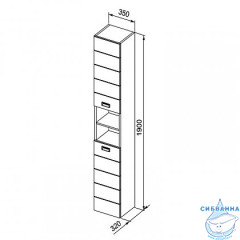 Шкаф-пенал Aquanet Доминика 35 белый