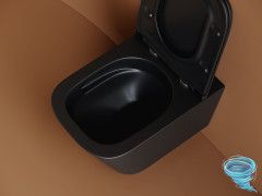 Унитаз подвесной безободковый Ceramicanova Union Rimless CN4009TMB с сиденьем быстросъемным Soft Close (микролифт)