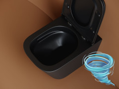 Унитаз подвесной безободковый Ceramicanova Union Rimless CN4009TMB с сиденьем быстросъемным Soft Close (микролифт)