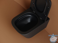 Унитаз подвесной безободковый Ceramicanova Union Rimless CN4009TMB с сиденьем быстросъемным Soft Close (микролифт)