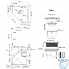 Акриловый поддон WasserKRAFT Isen 90x90 26T11 белый