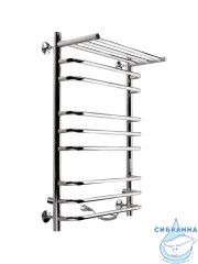 Полотенцесушитель электрический Indigo Brace Lux П8 с полкой (с таймером) 40х70 хром (с возможностью скрытого подключения, подключение R/L)