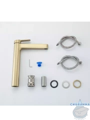 Смеситель раковины Gappo G1099-83 (сатин золотой)