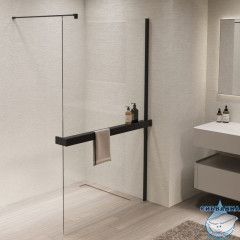 Walk-in Vincea Walk In HS 90 профиль черный, стекло прозрачное VSW-1HR900CLB