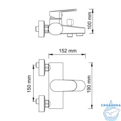 Смеситель для ванны WasserKRAFT Donau 5301 с душевым гарнитуром (хром)
