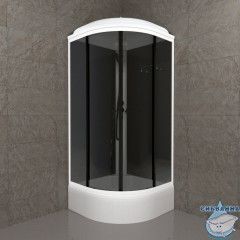 Душевая кабина Тритон Грей-Блэк 90x90 В профиль белый, стекло грей Щ0000067303