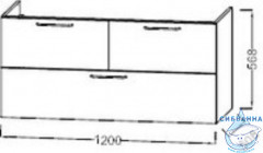 Тумба под раковину Jacob Delafon Odeon Rive Gauche 120 EB2545-R9-E52 дуб табак, черные ручки